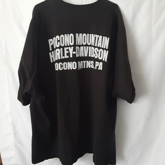 HARLEY-DAVIDSON BLACK SHORT SLEEVE CREW T SHIRT (POCONO MOUNTAINS, PA) MENS 5XL - Picture 4 of 9